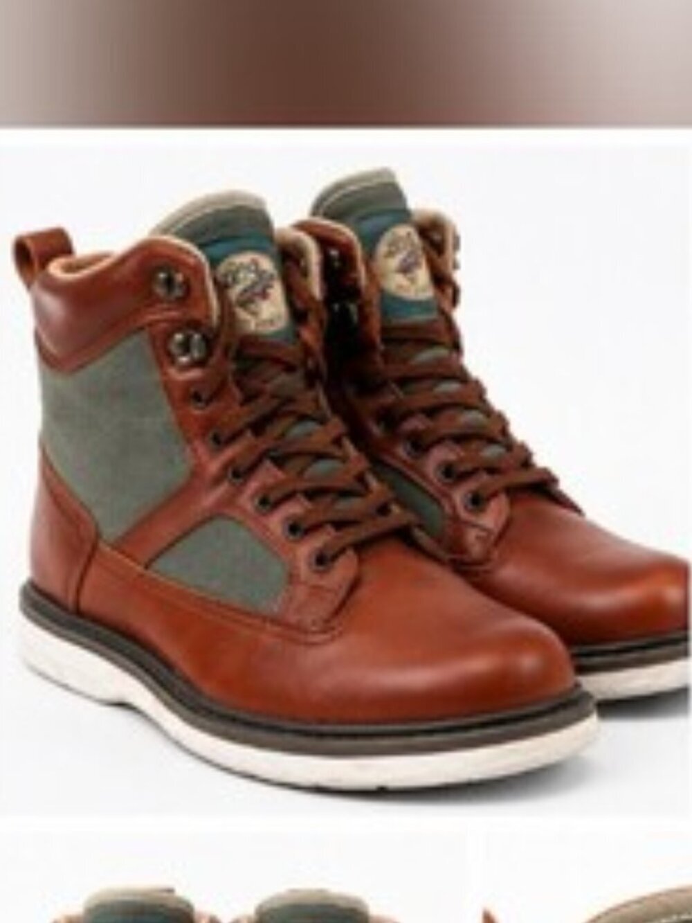 L.L.Bean Fly Fishing Hiking Boots Men's 9 Brown Leather Canvas Lace Up V826.